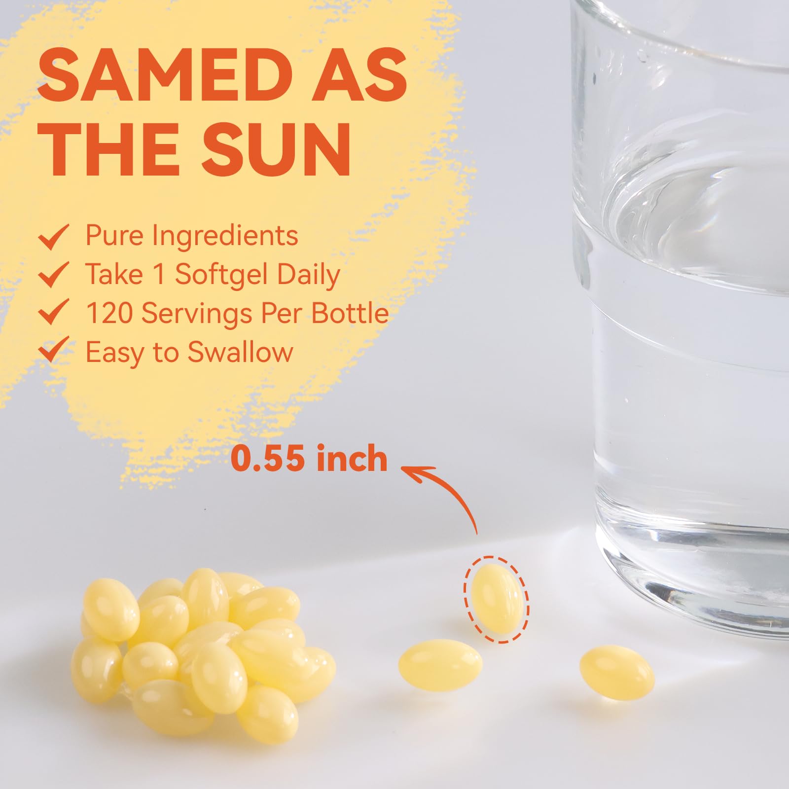 DIATMOON Vitamin D3 K2 softgels lifestyle scene on a kitchen counter