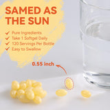 DIATMOON Vitamin D3 K2 softgels lifestyle scene on a kitchen counter