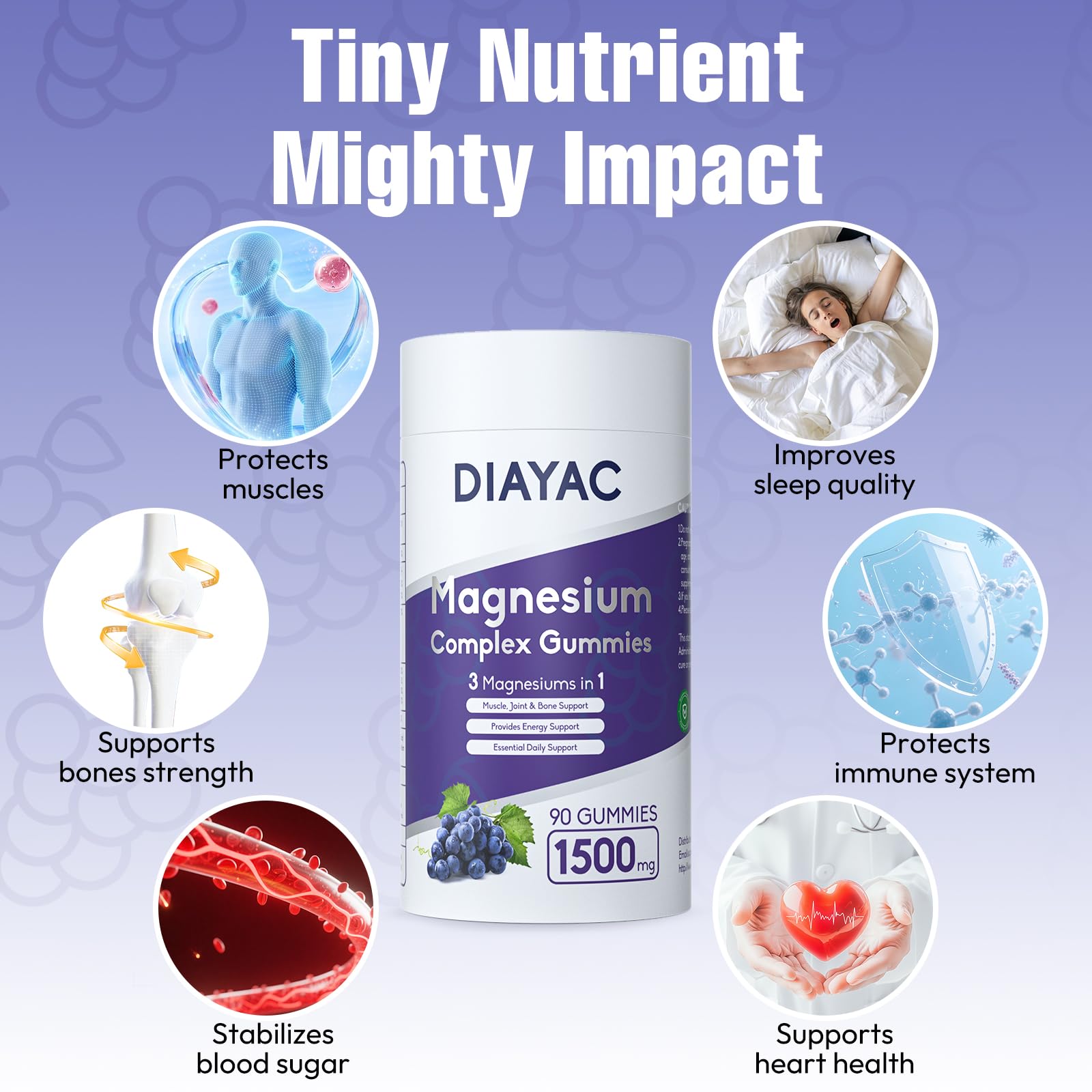 DIAYAC Magnesium Chewable Gummies on a desk