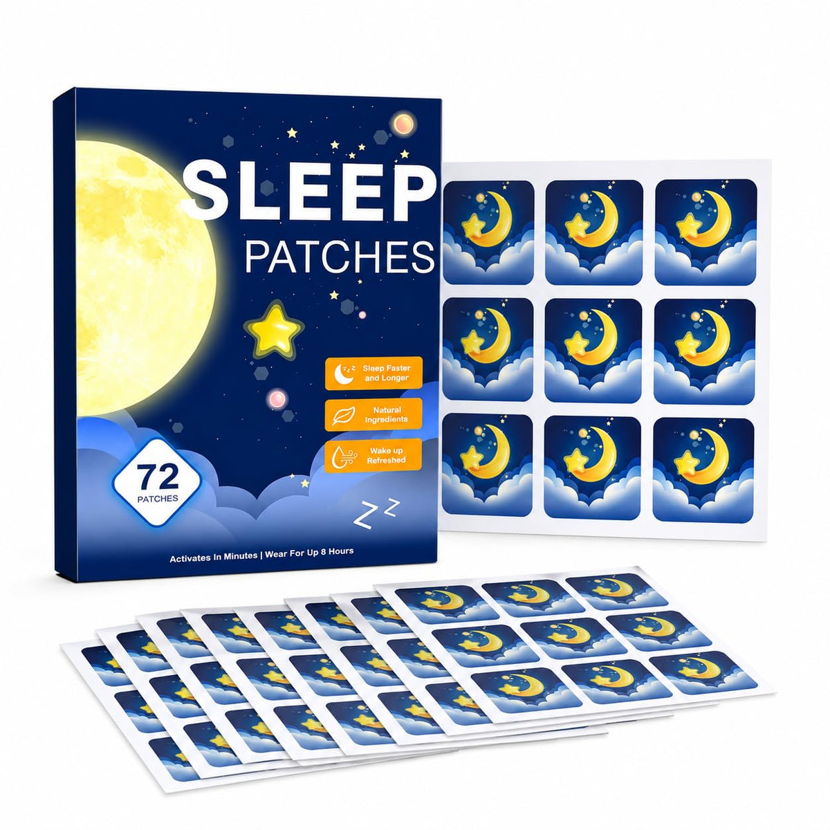 Diehous Sleep Patches 72 Pcs front view