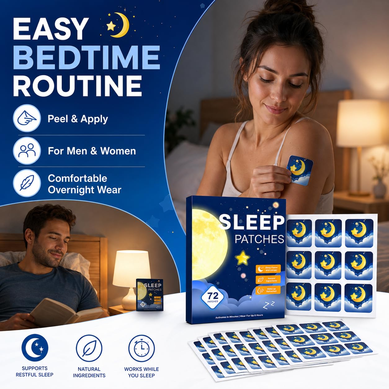 Diehous Sleep Patches applied on skin