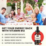 dilib B12 Liquid Drops bottle side view showing dosage information