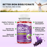 dilib Iron Supplement Gummies back view showing ingredients