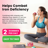 dilib Iron Supplement Gummies back view with ingredients