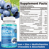 dilib Iron Supplement Gummies displayed with fresh blueberries