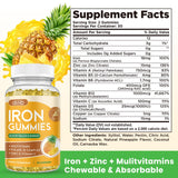 dilib Iron Supplement Gummies open bottle with gummies