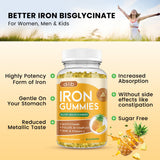 dilib Iron Supplement Gummies pineapple flavour close-up