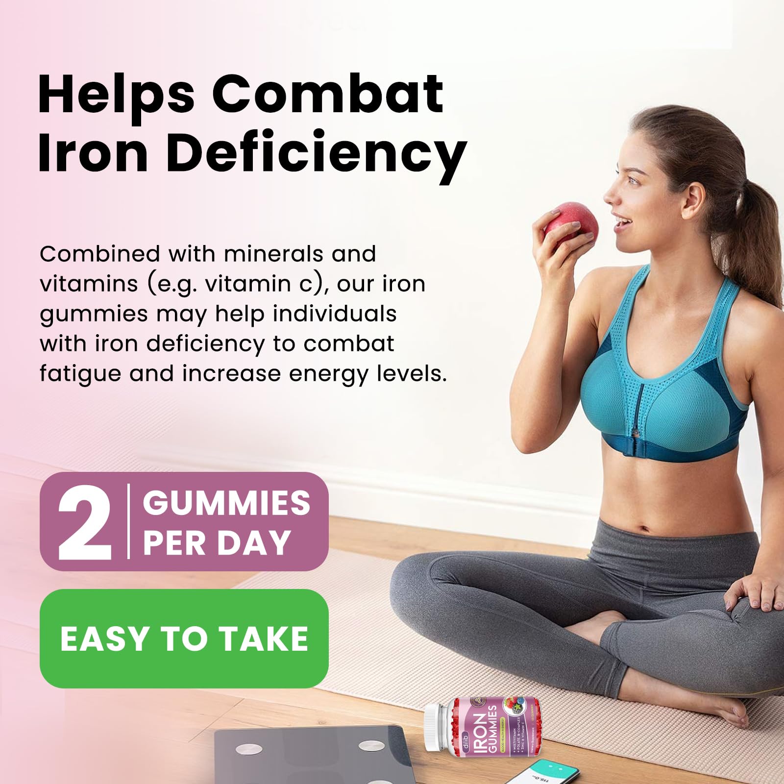 dilib Iron Supplement Gummies with fresh berries