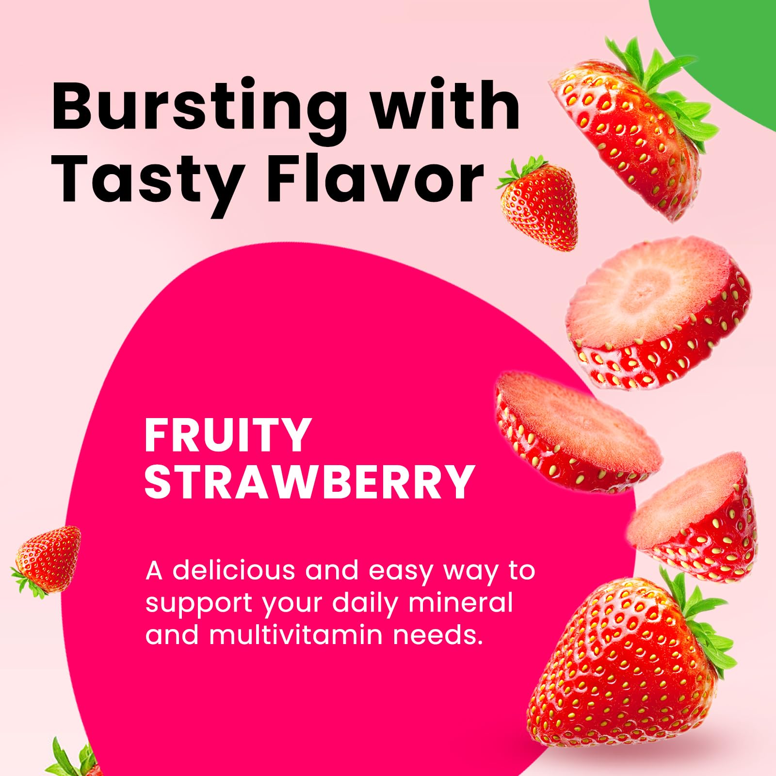 dilib Iron Supplement Gummies with fresh strawberries