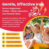 dilib Kids Iron Gummies 18mg strawberry flavour side view