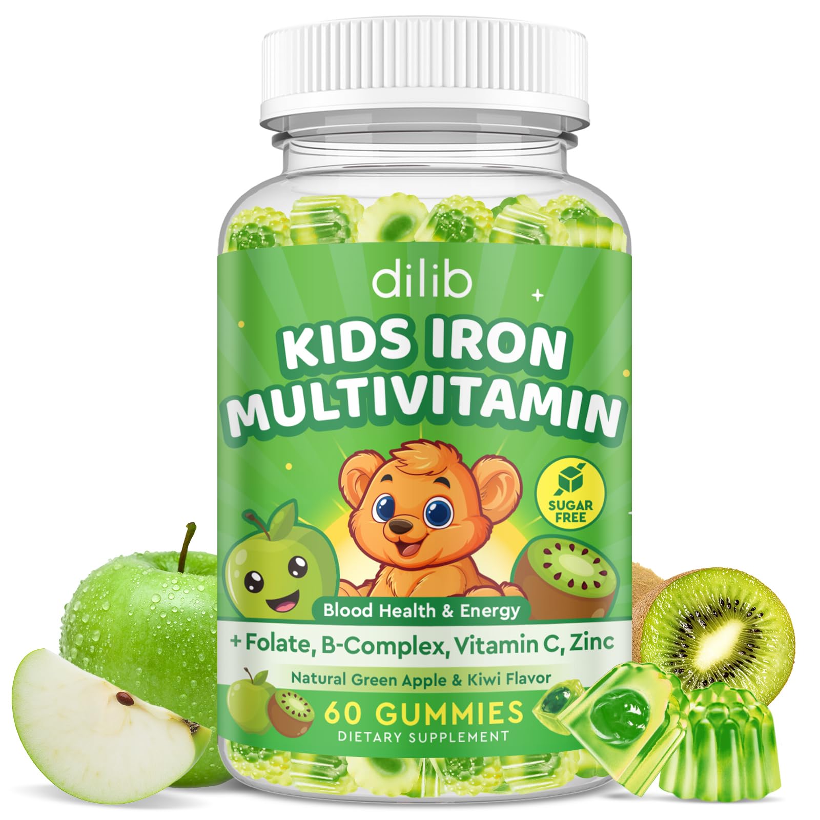 dilib Kids Iron Gummies front view packaging
