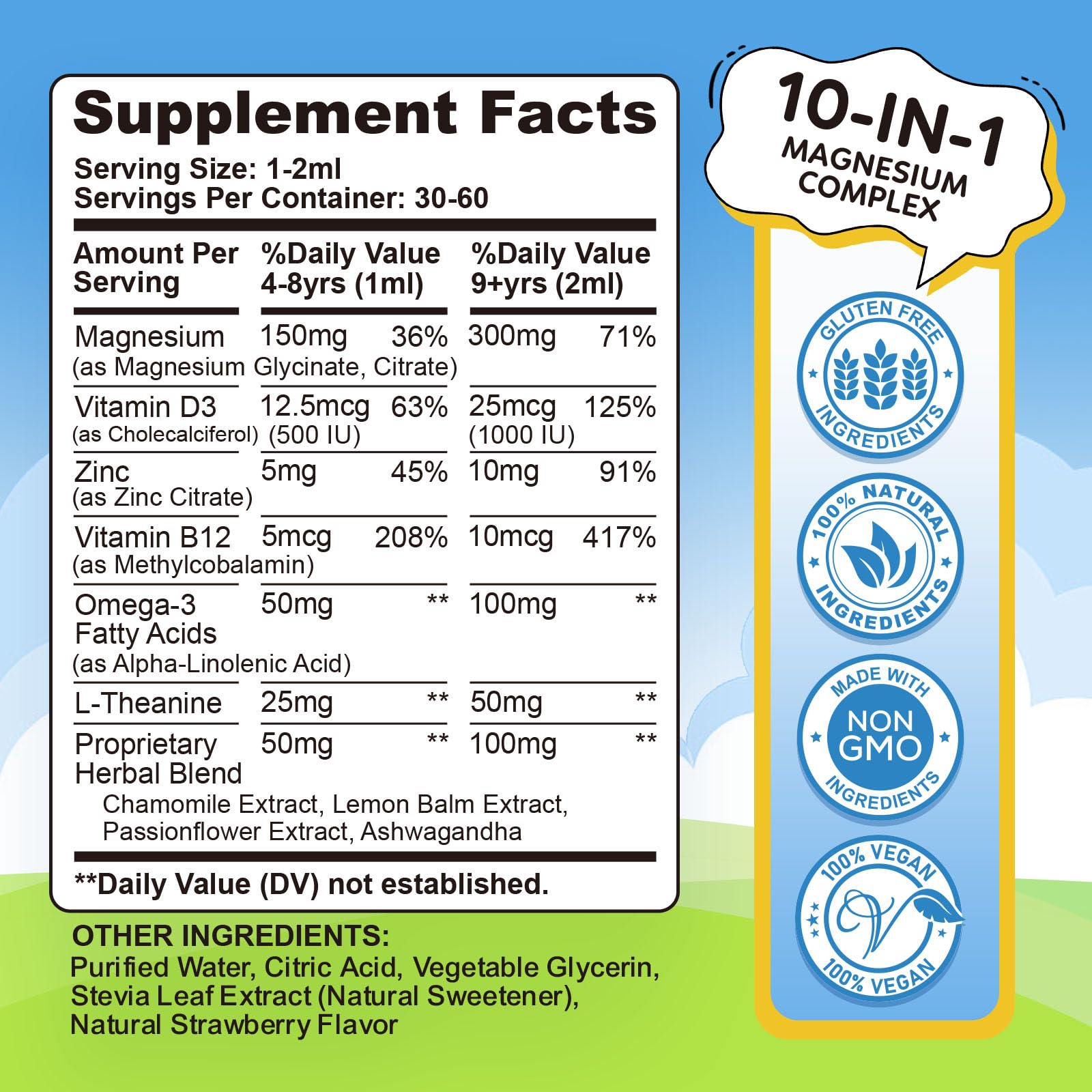 dilib Kids Magnesium Glycinate Liquid Supplement bottle with label