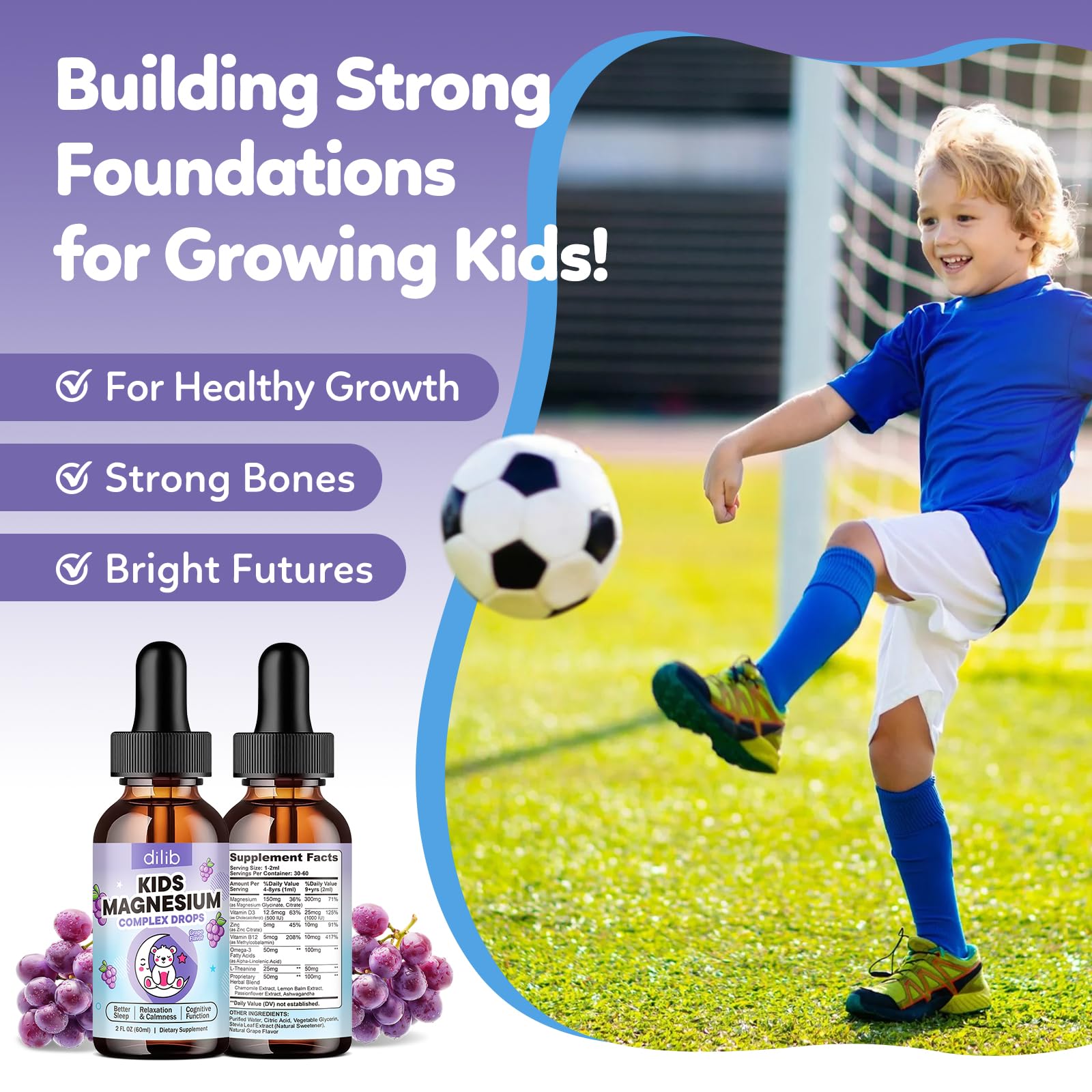 dilib Kids Magnesium Glycinate Liquid Supplement ingredients list