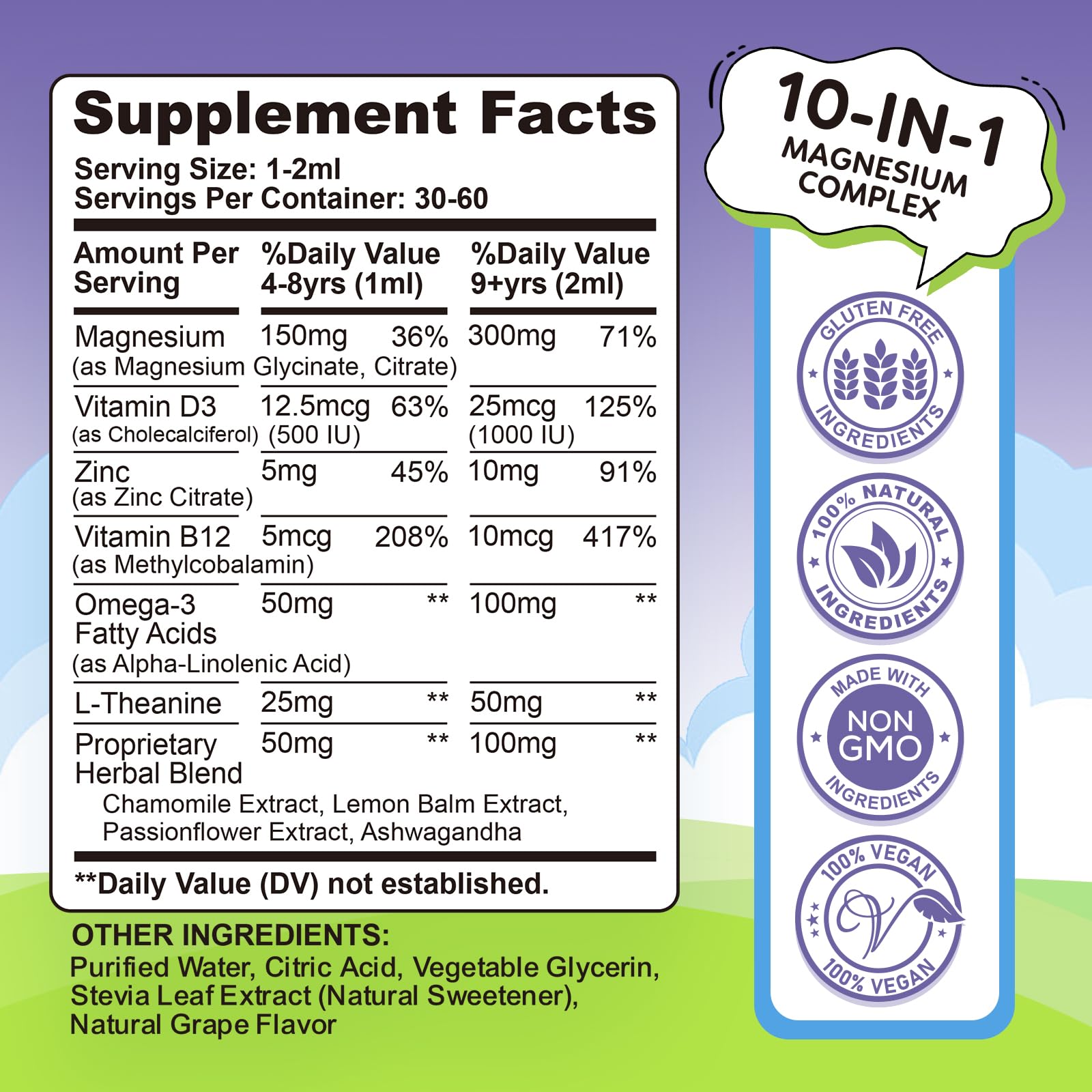 dilib Kids Magnesium Glycinate Liquid Supplement packaging