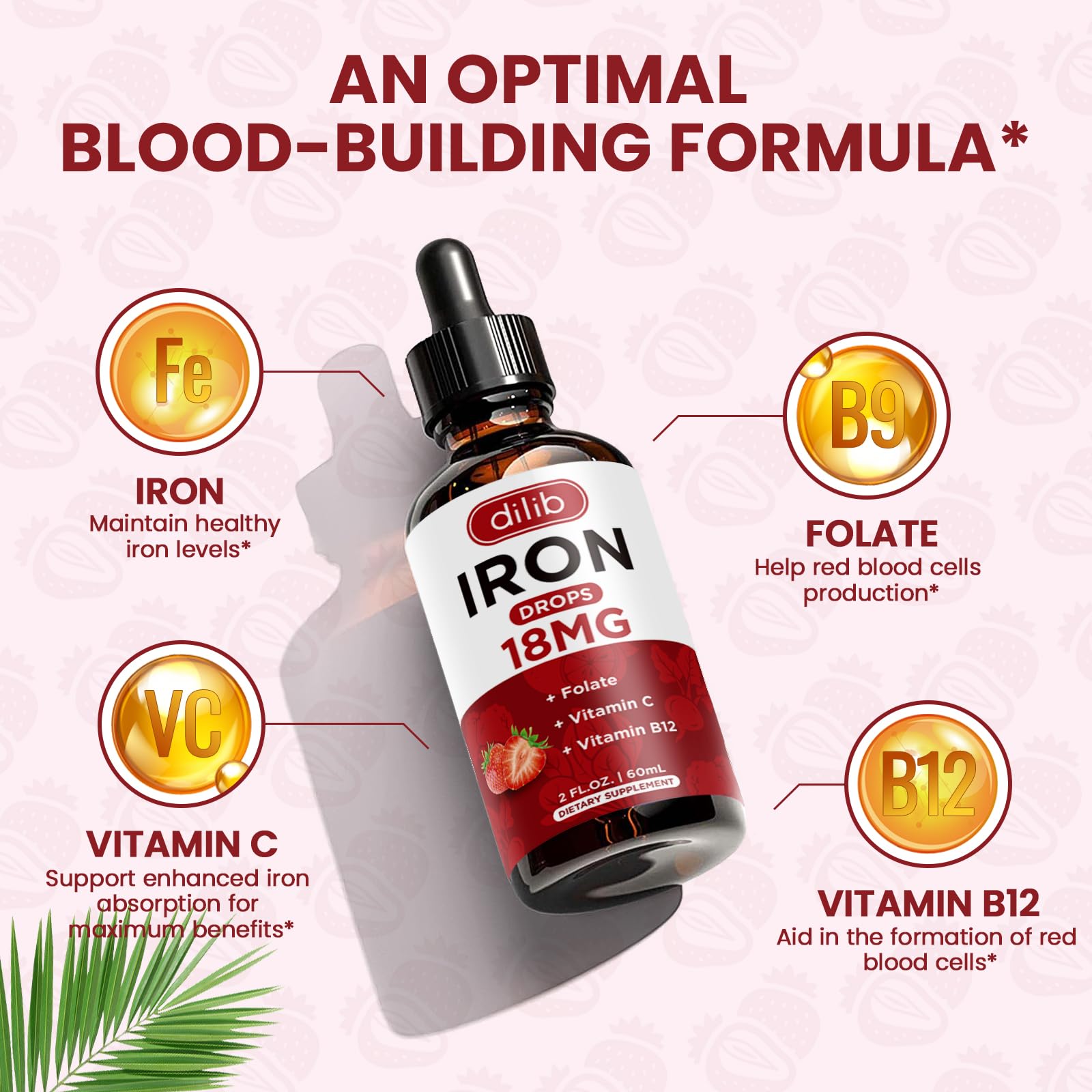 dilib Liquid Iron Supplement bottle side view
