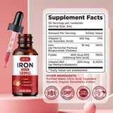 dilib Liquid Iron Supplement in a glass with a strawberry