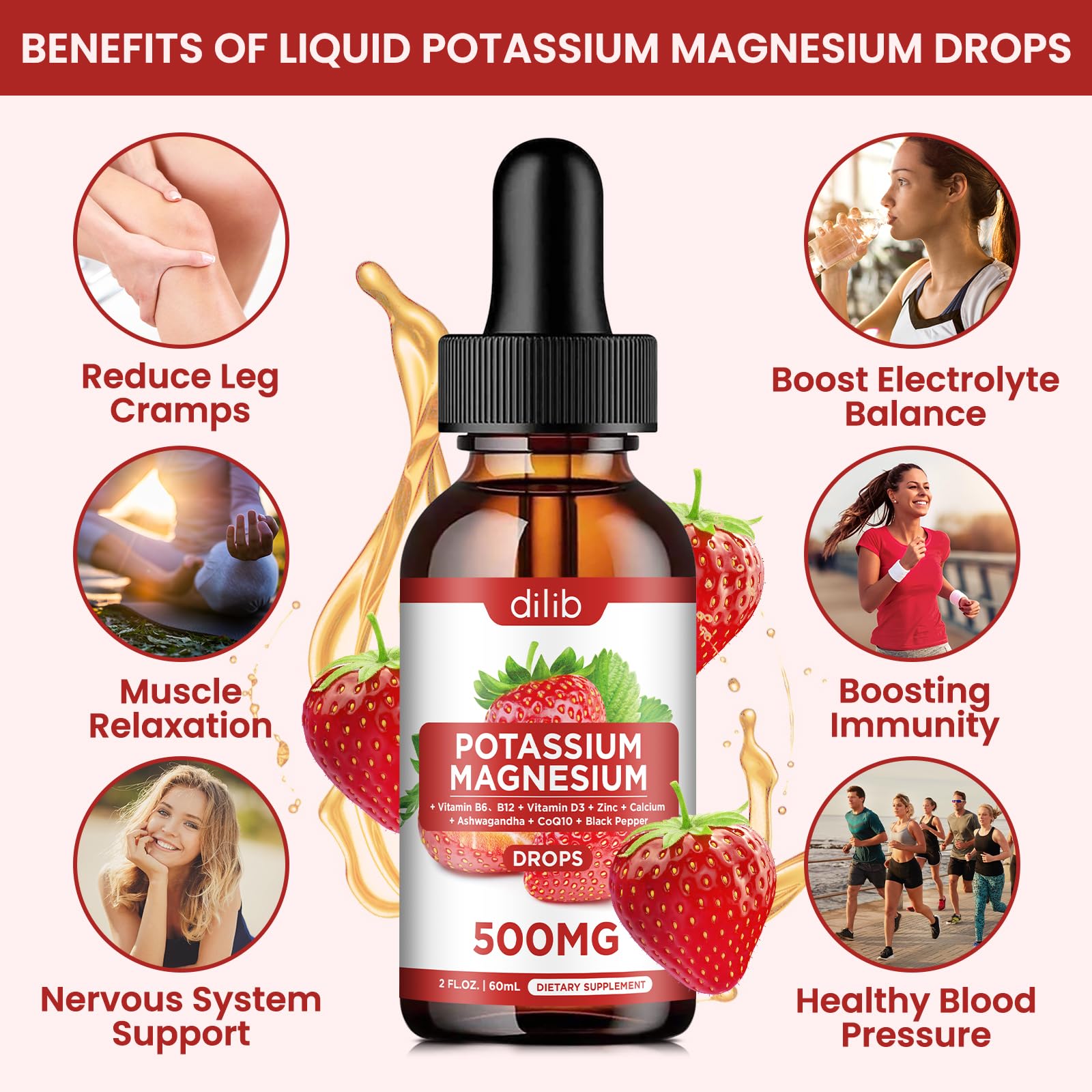 dilib Liquid Magnesium Potassium Drops 500mg with dropper