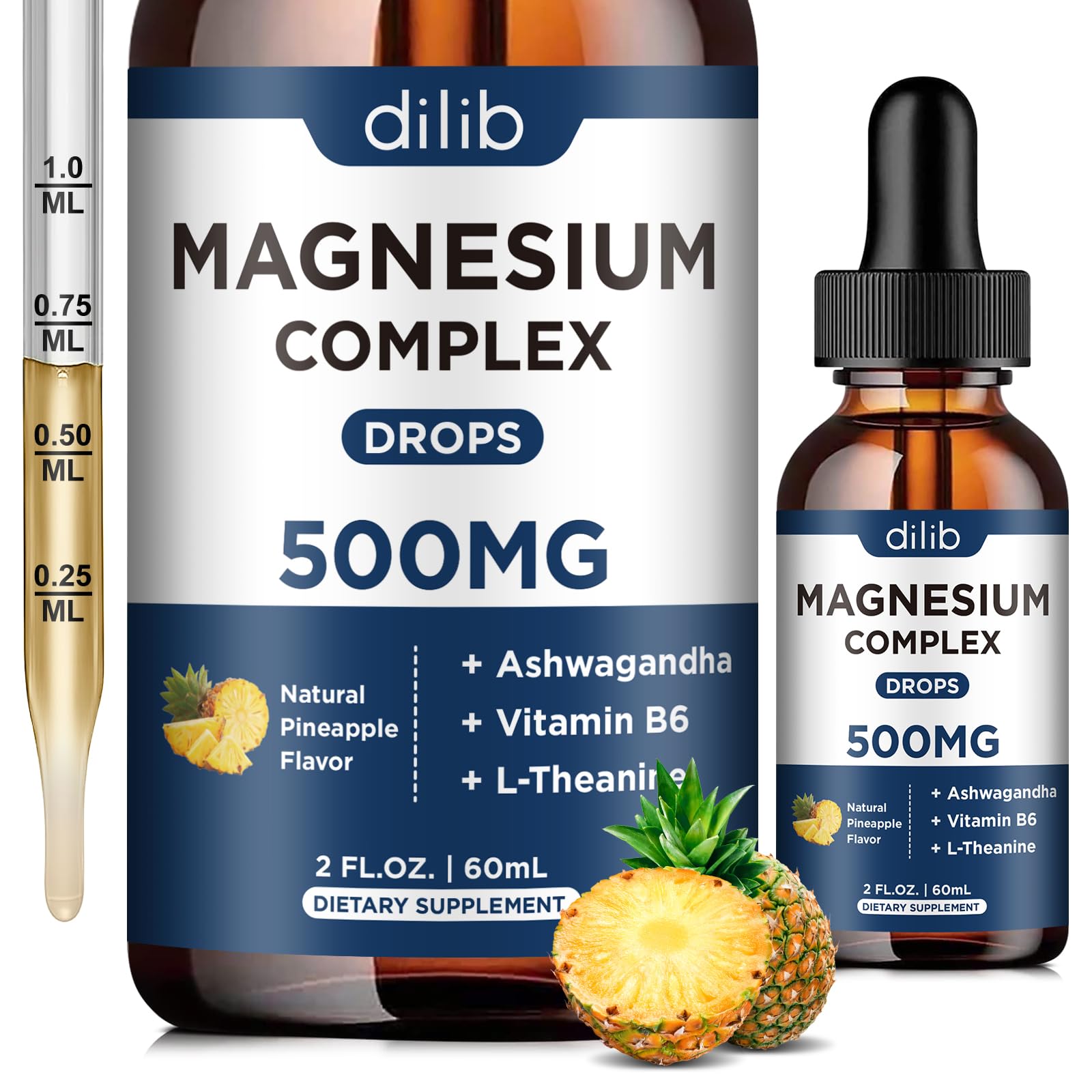 dilib Liquid Magnesium Supplement 500mg front view