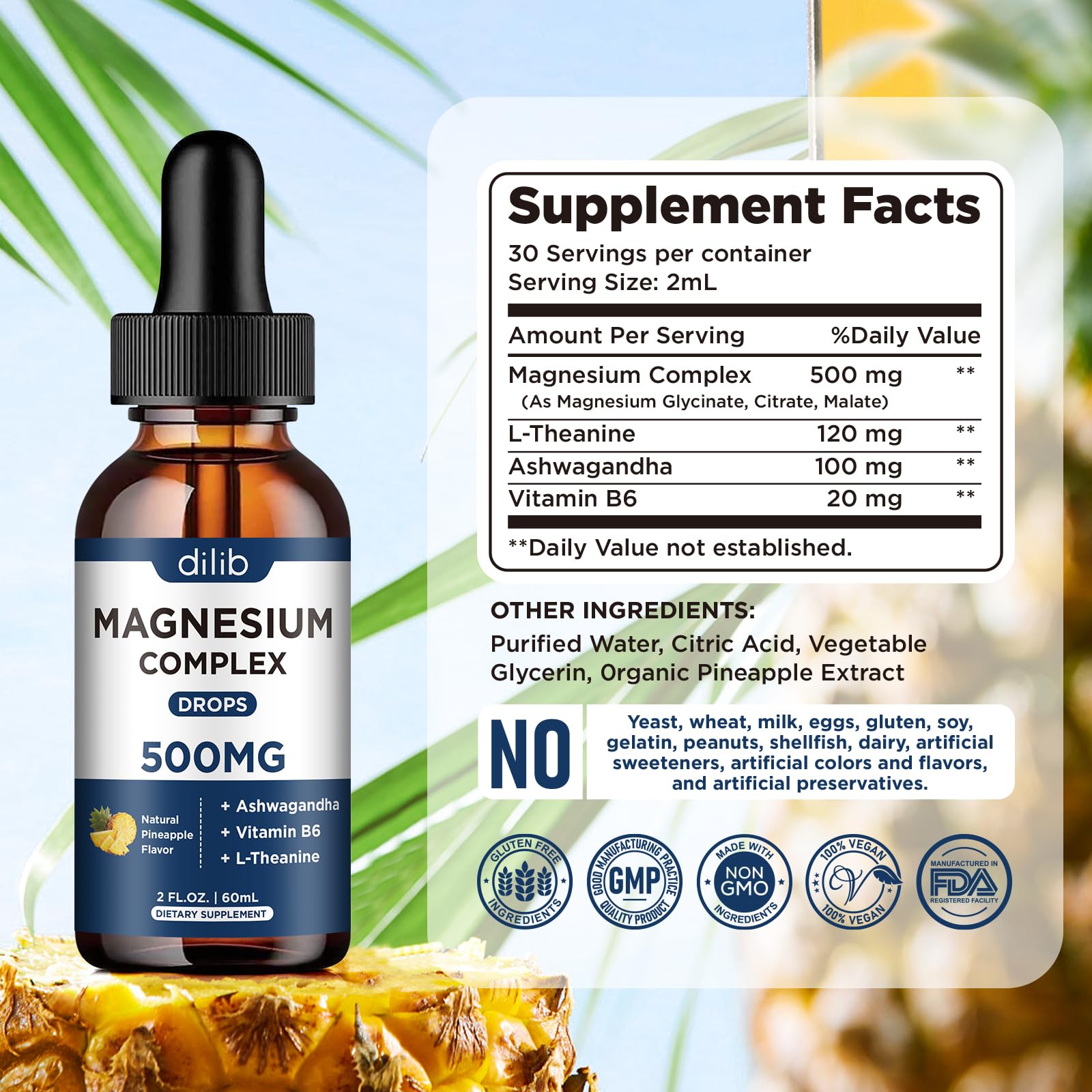 dilib Liquid Magnesium Supplement 500mg packaging