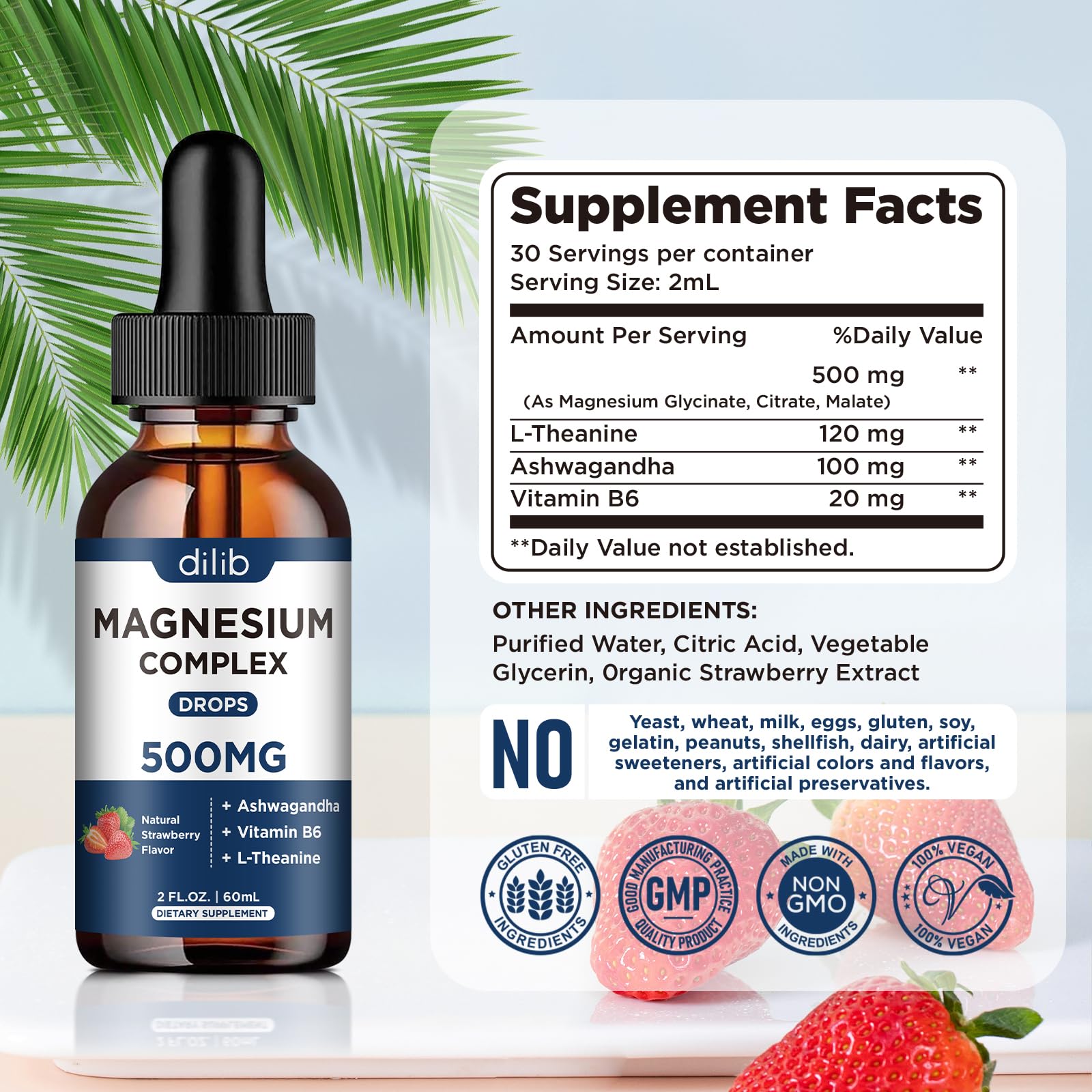 dilib Liquid Magnesium Supplement back view