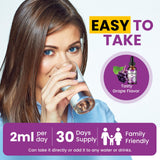 dilib Liquid Magnesium Supplement with fresh grapes