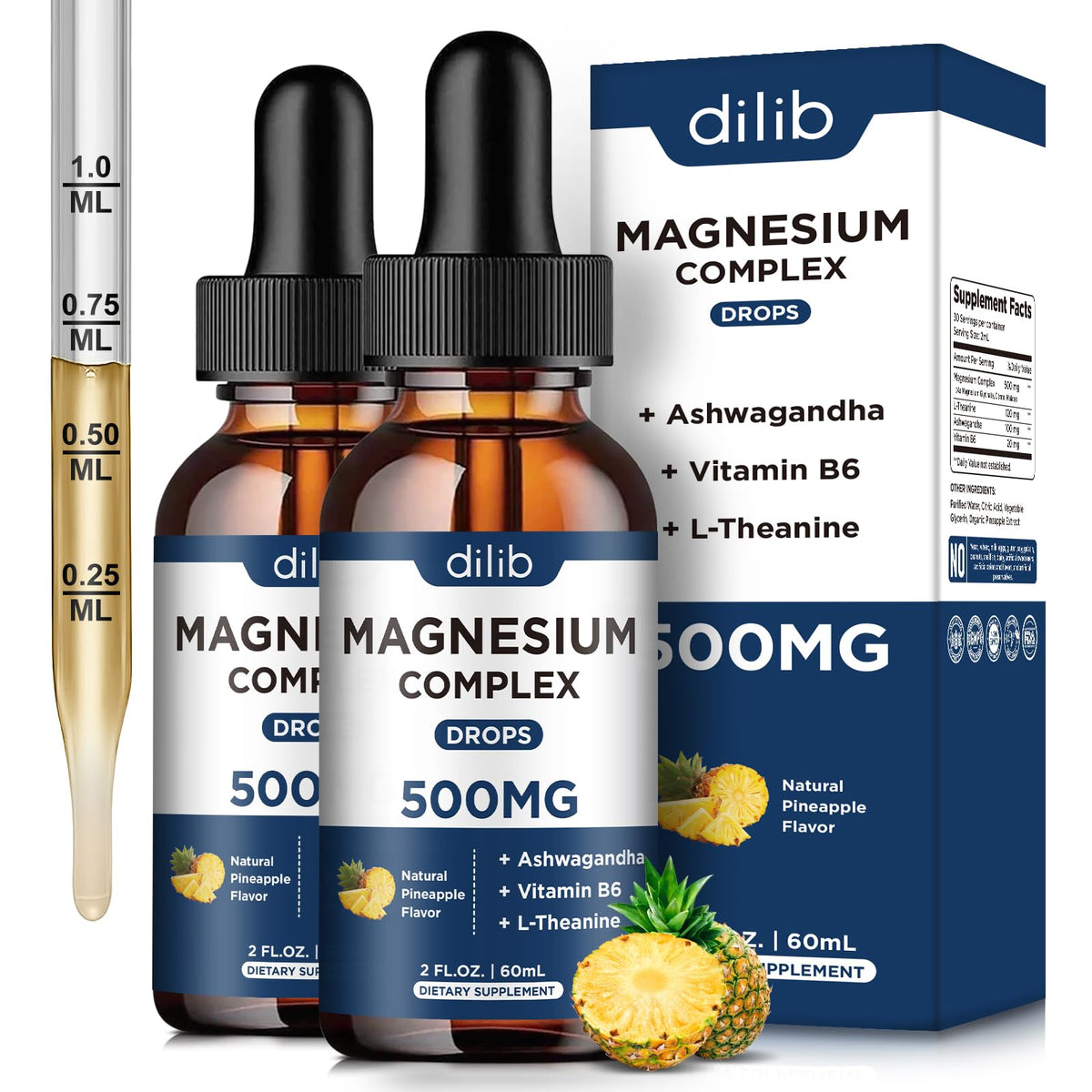 dilib Magnesium Complex Liquid Drops 500mg front view