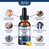 dilib Magnesium Drops 500mg back view with ingredients