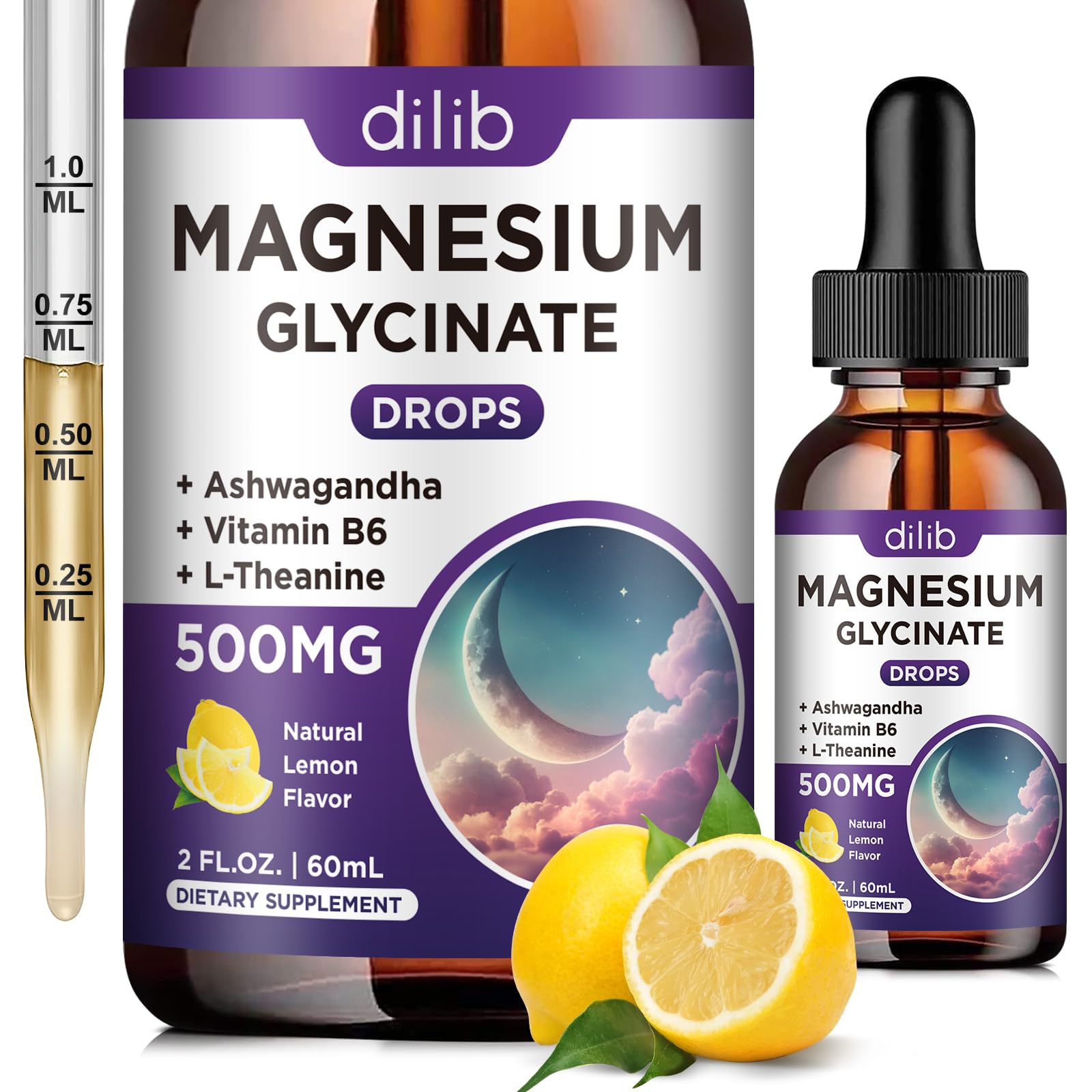 dilib Magnesium Glycinate Drops bottle front view