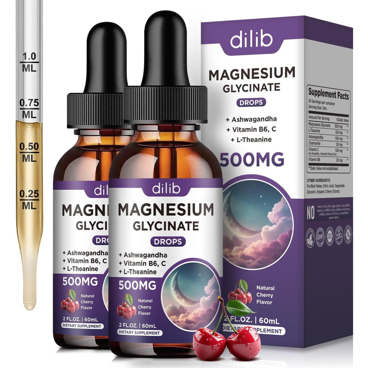dilib Magnesium Glycinate Drops bottle front view