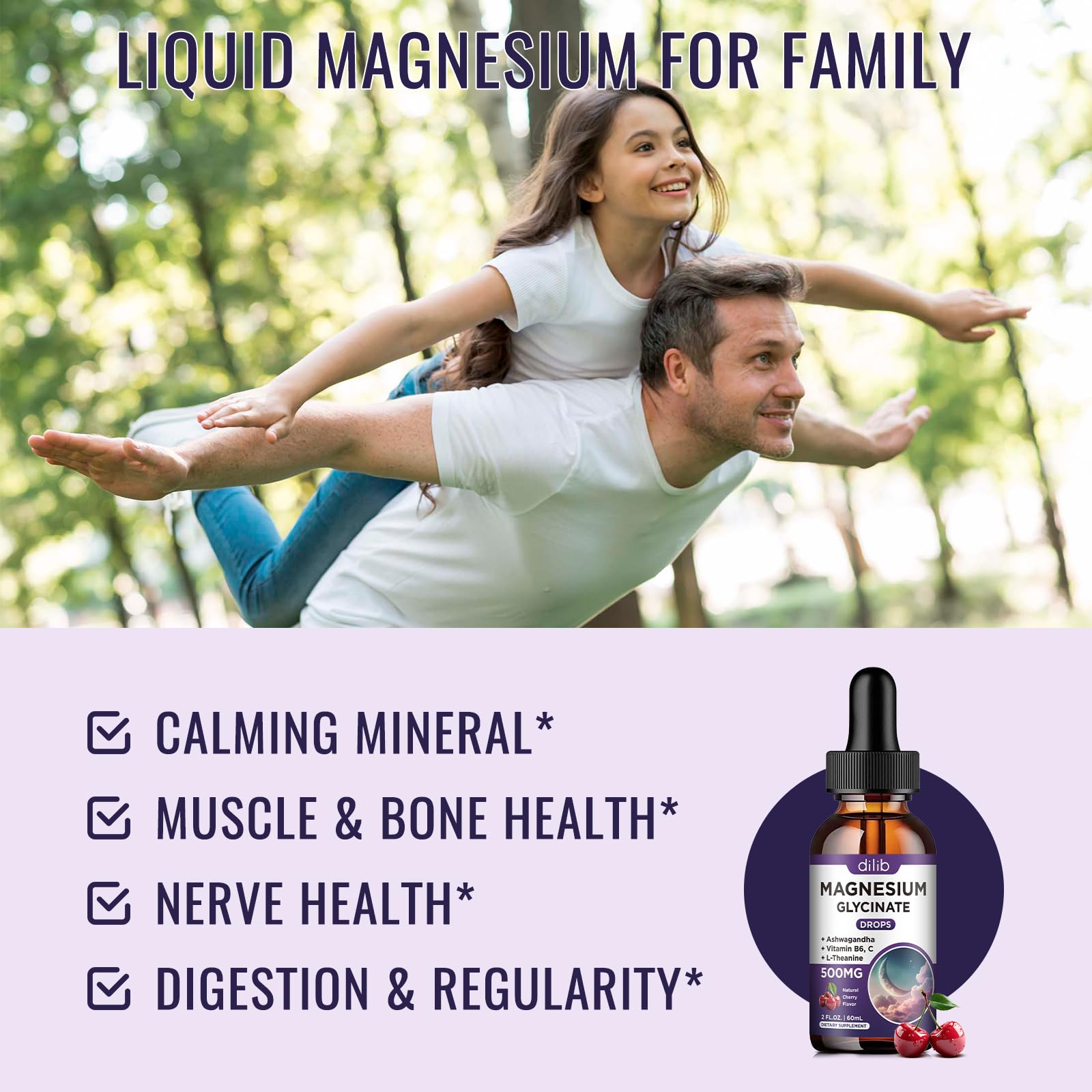 dilib Magnesium Glycinate Drops bottle side view