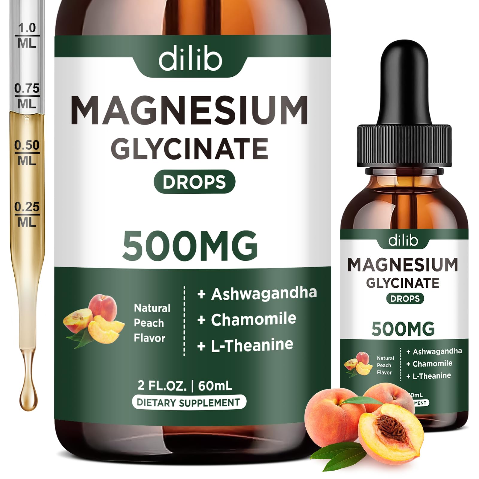 dilib Magnesium Glycinate Liquid Drops 60ml bottle front view