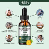 dilib Magnesium Glycinate Liquid Supplement 500mg with pineapple slices