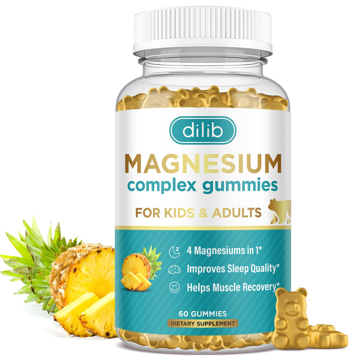 dilib Magnesium Gummies for Kids front view packaging