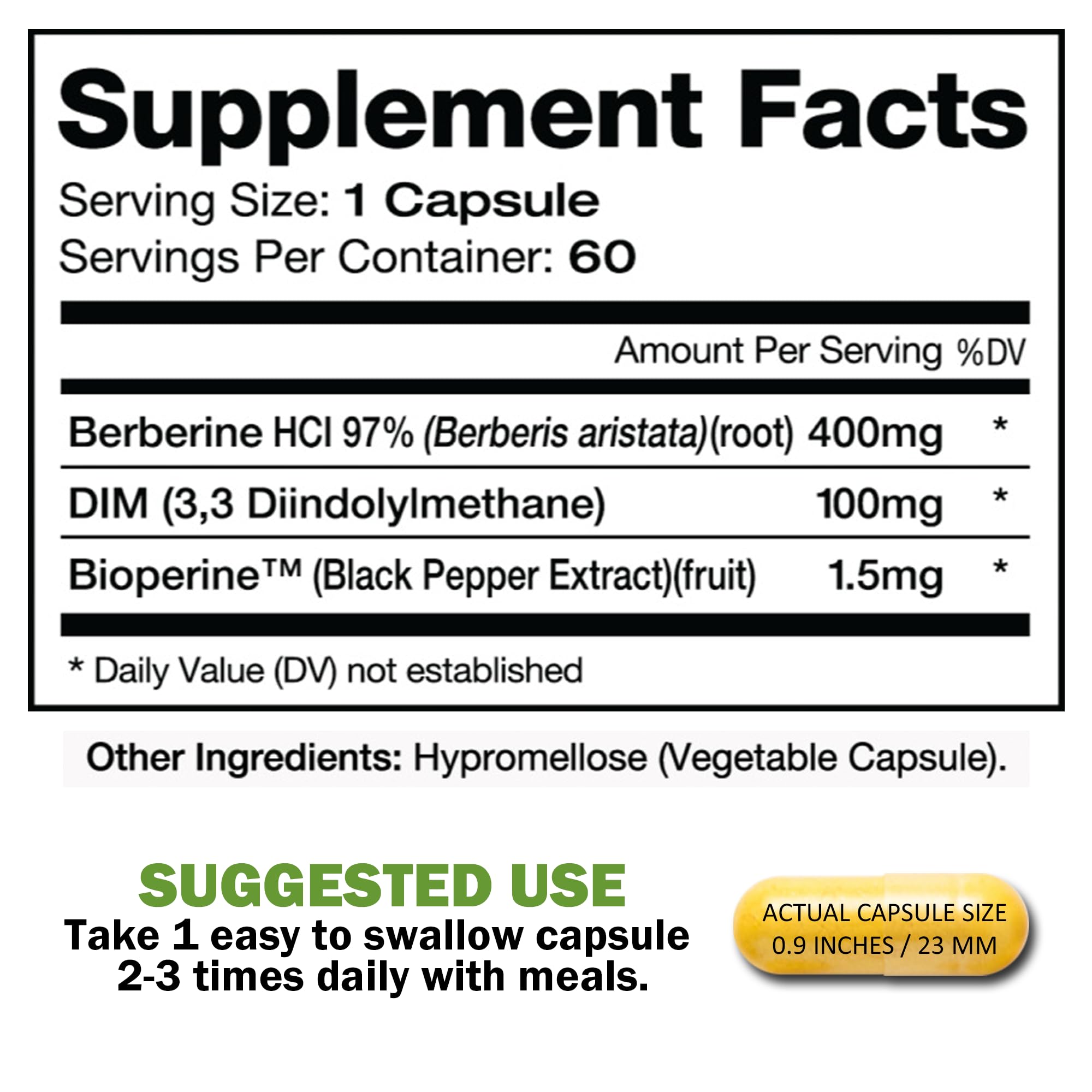 Dimberine Blended Vitamin & Mineral Supplement 60 Capsules side view