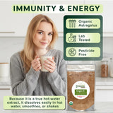 Dimmak Herbs Astragalus 10:1 Extract back view showing nutritional information