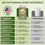 Dimmak Herbs He Shou Wu Organic Fo Ti Root Powder with herbal tea