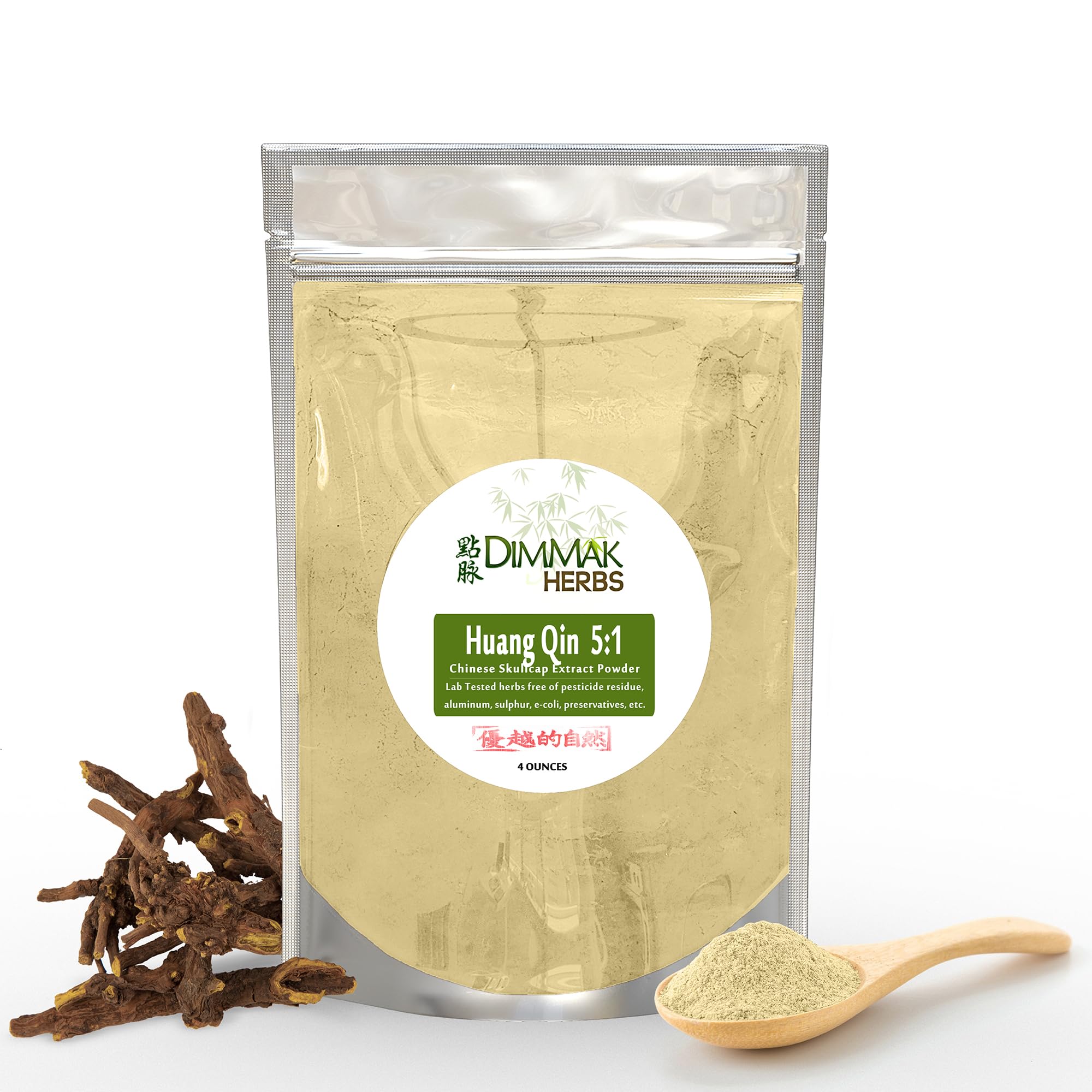 Dimmak Herbs Huang Qin Scutellaria Baicalensis 130g Powder front view