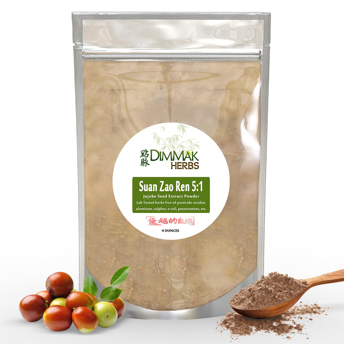 Dimmak Herbs Suan Zao Ren Sleep Supplement 100g front view