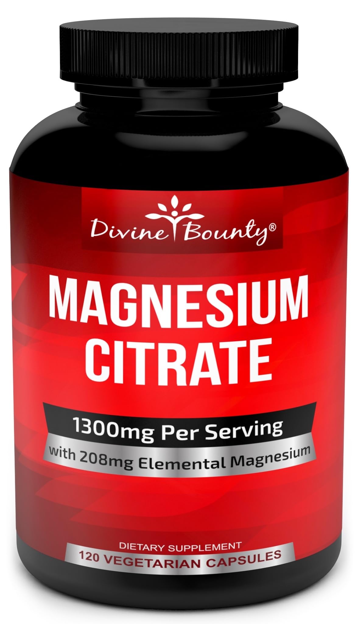 Divine Bounty Magnesium Citrate Supplement 1300mg front view