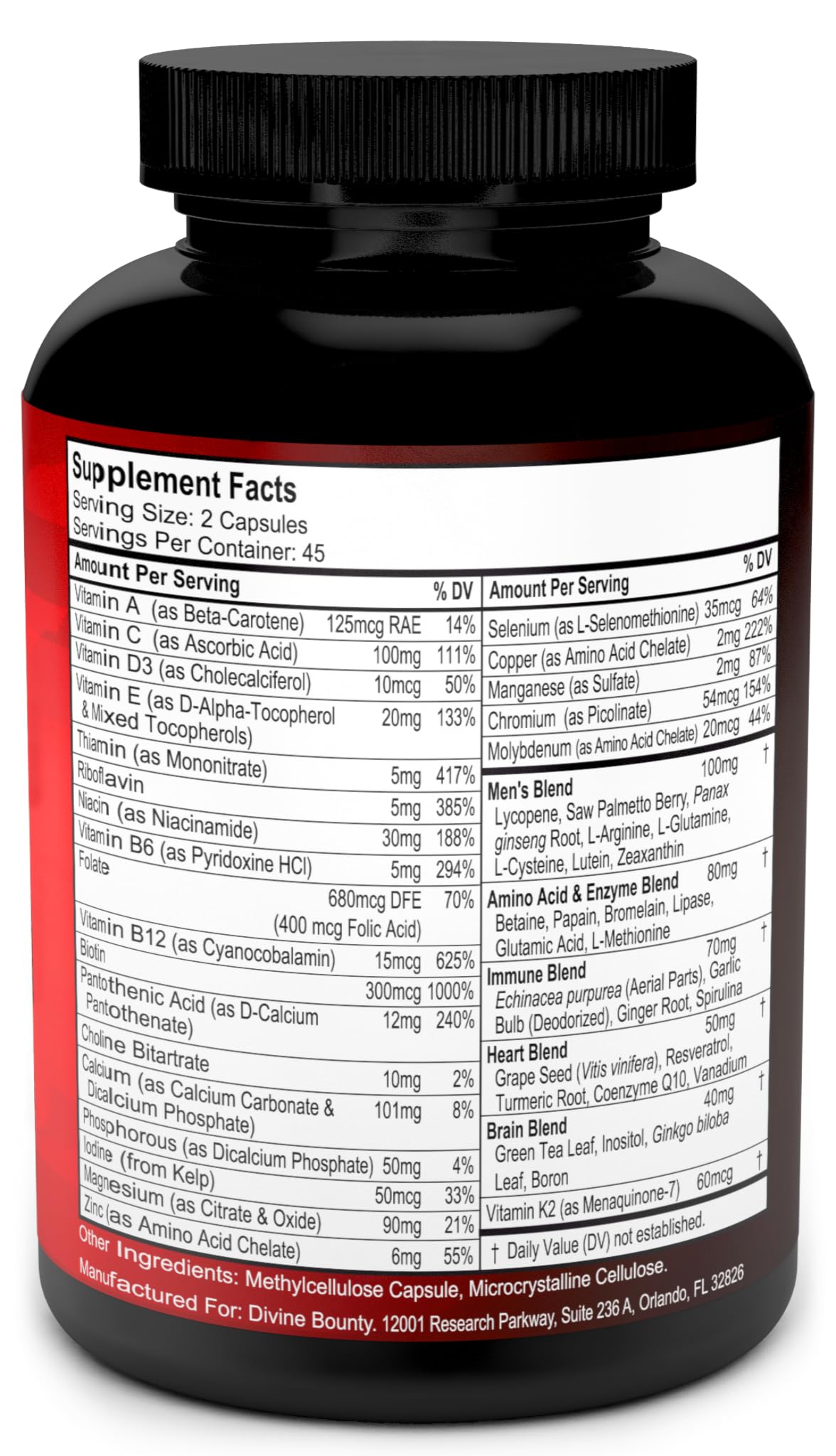 Divine Bounty Men's Multivitamin capsule close-up