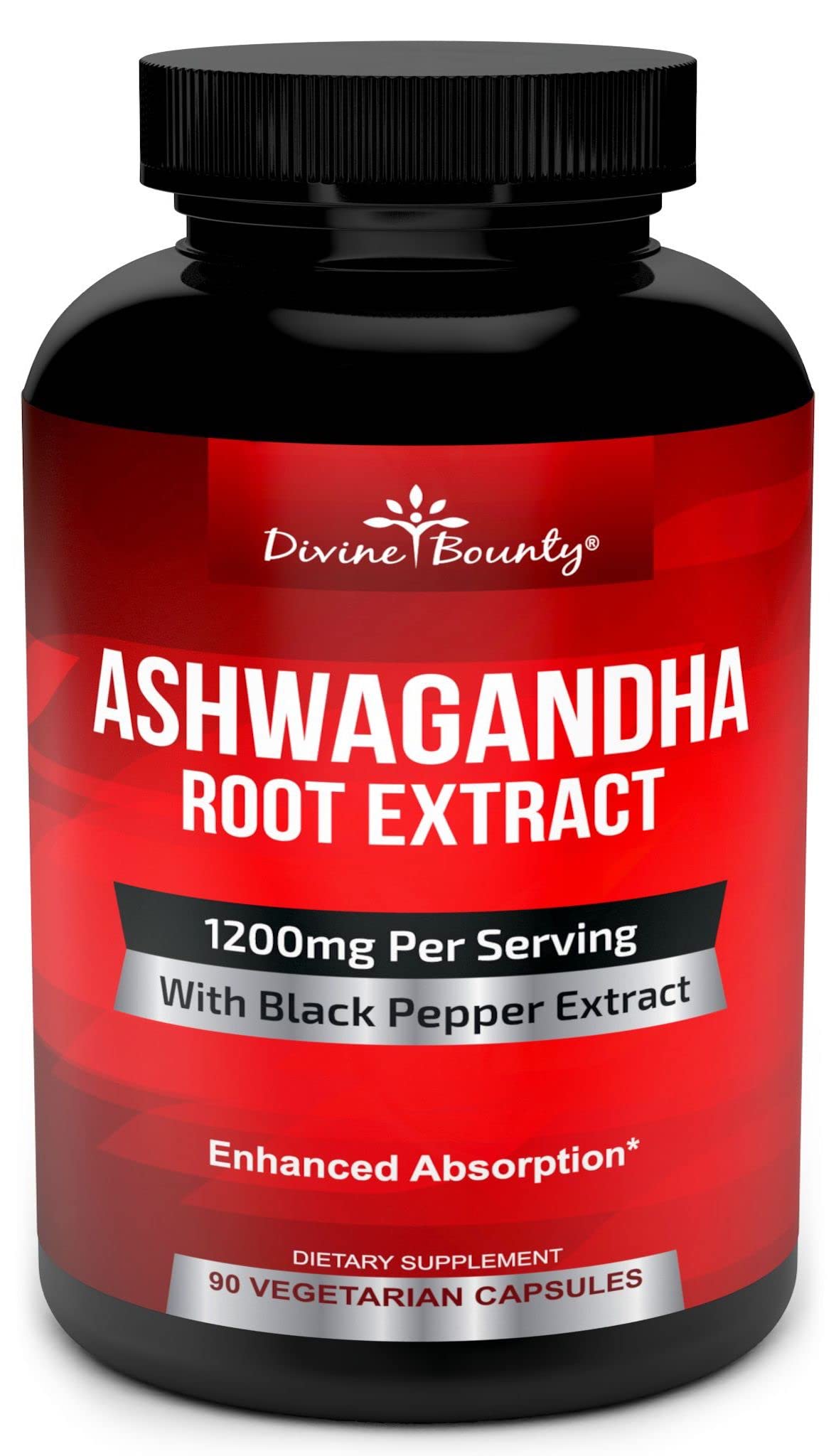 Divine Bounty Organic Ashwagandha 1200mg bottle front view