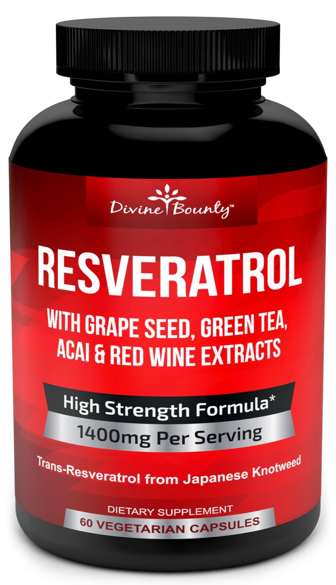 Divine Bounty Resveratrol Supplement bottle front view