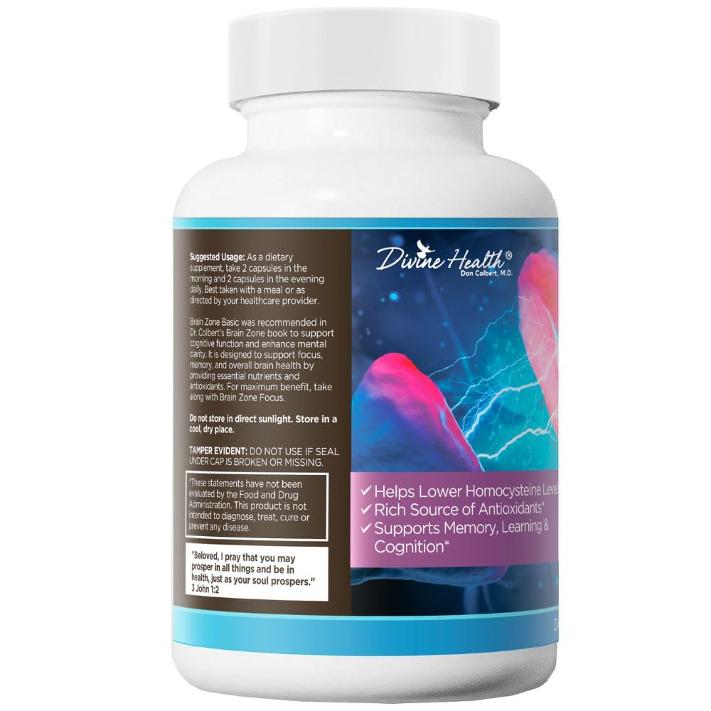 Divine Health Brain Zone Basic alongside a notebook and pen