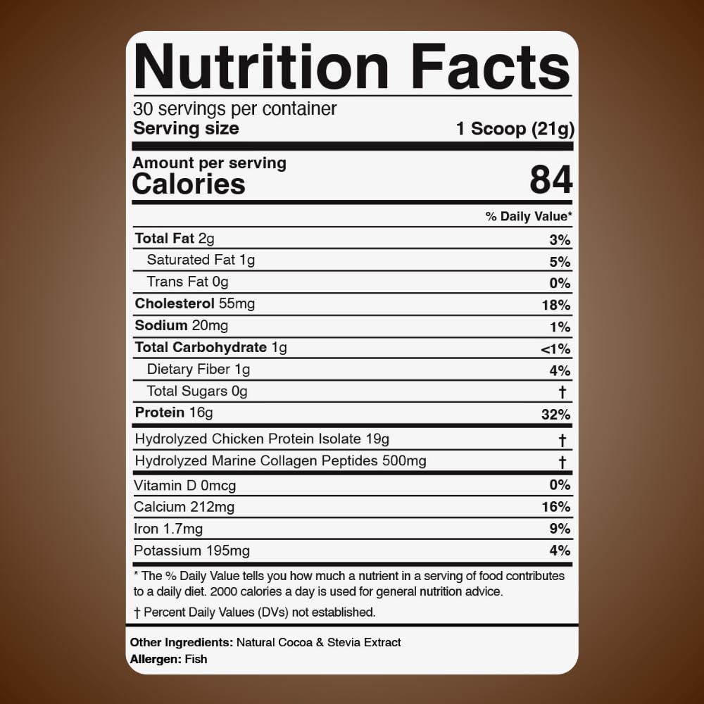 Divine Health Chocolate Flavour Hydrolyzed Collagen in a glass of smoothie