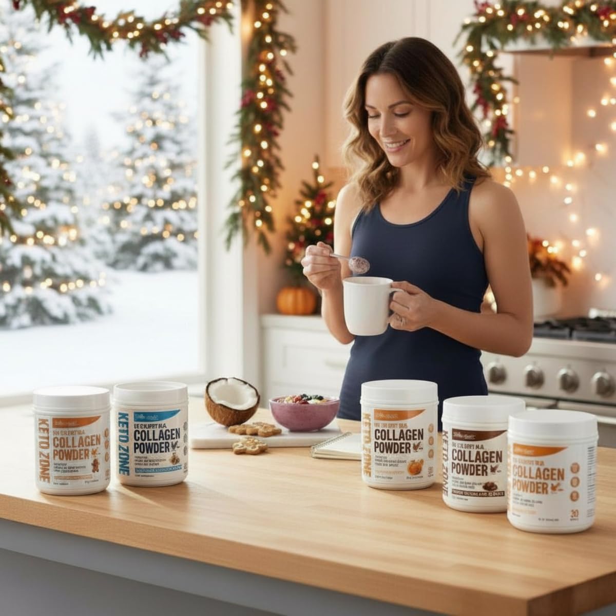 Divine Health Chocolate Flavour Hydrolyzed Collagen side view packaging