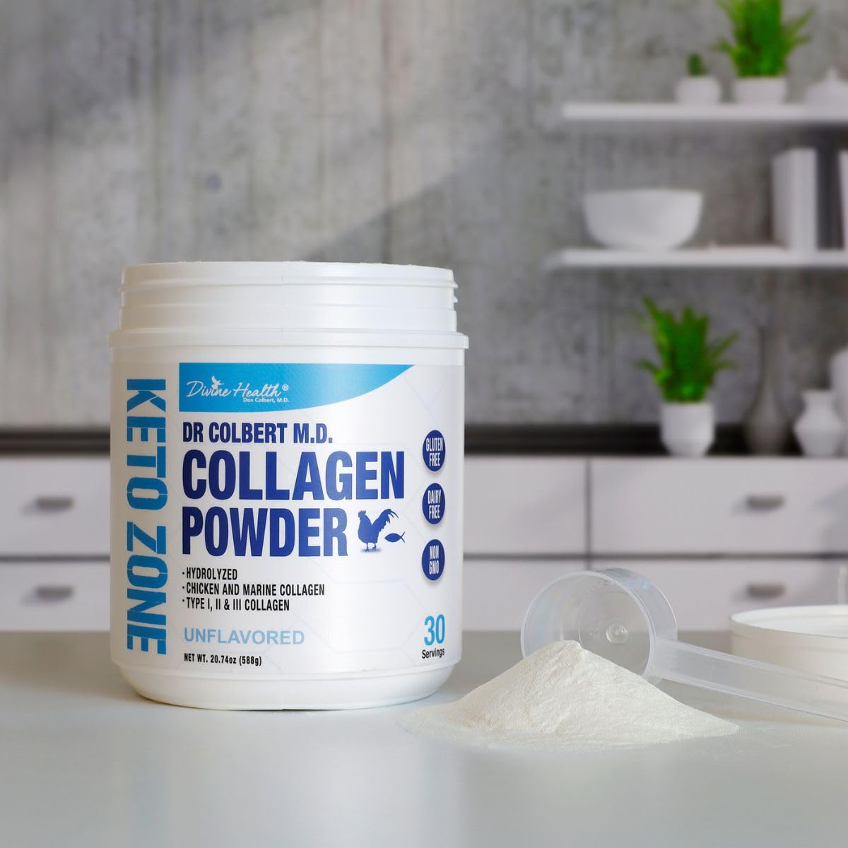 Divine Health Collagen Hydrolyzed 572g side view