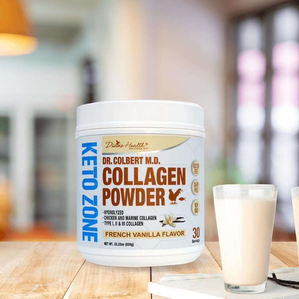 Divine Health Collagen Supplement 739g scoop with powder