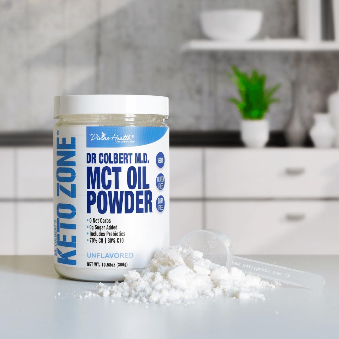 Divine Health MCT Oil Powder 300g packaging side view
