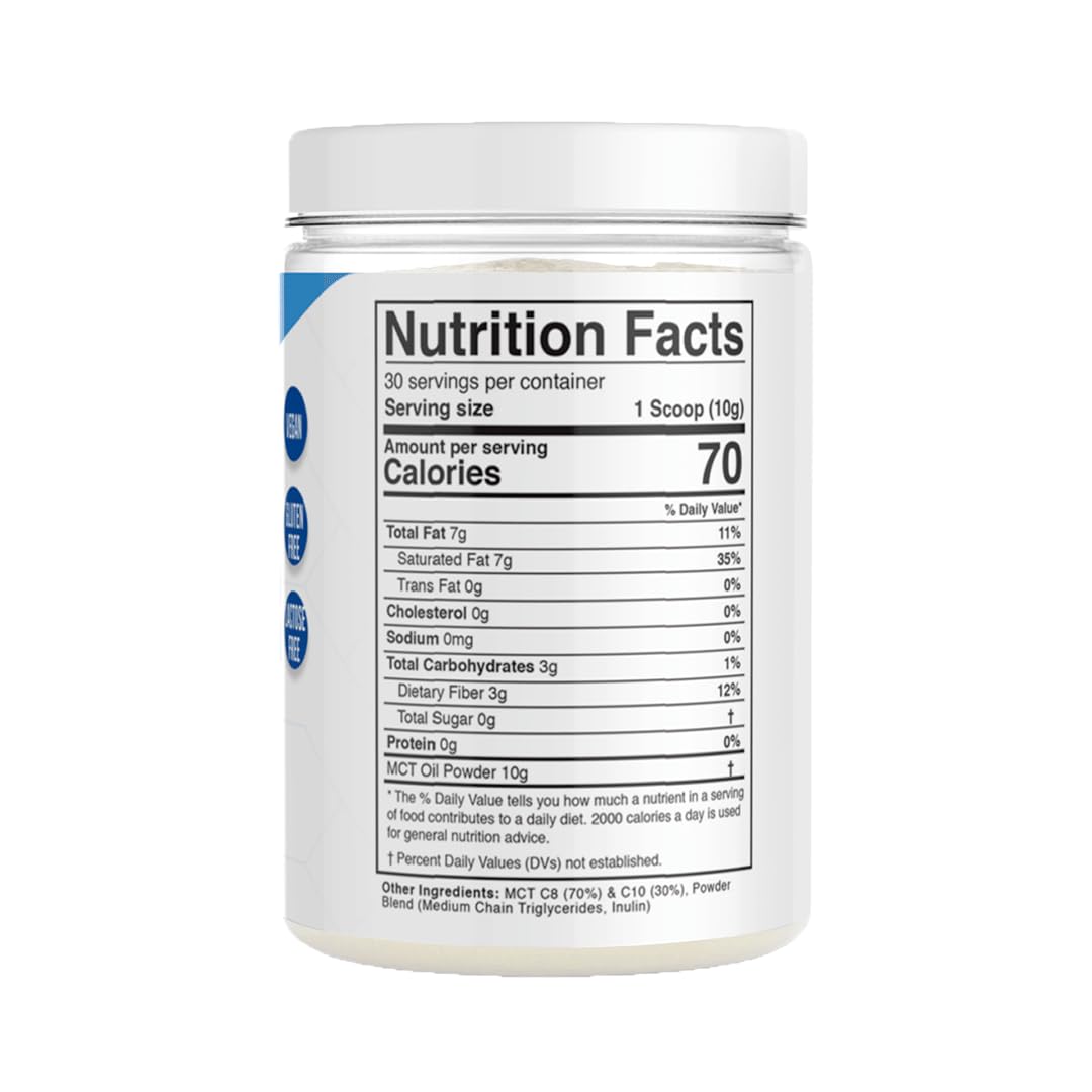 Divine Health MCT Oil Powder 300g with ingredients list