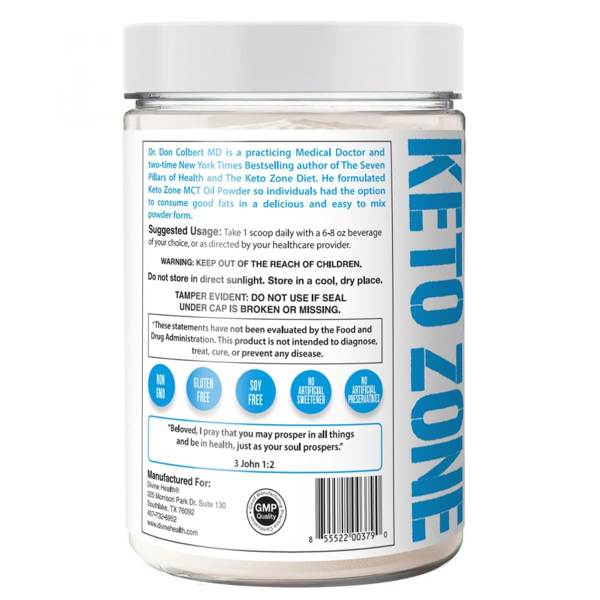 Divine Health MCT Oil Powder 315g ingredients list